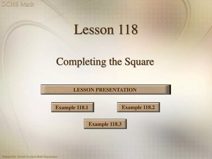lesson 118