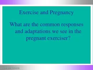 exercise and pregnancy