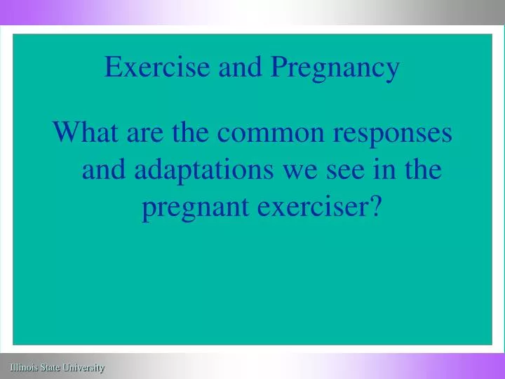 exercise and pregnancy