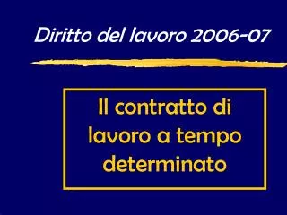 diritto del lavoro 2006 07