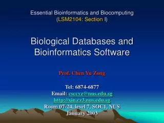 Part 1: Biological databases