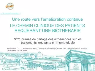une route vers l am lioration continue le chemin clinique des patients requerant une biotherapie