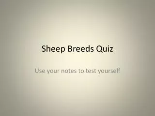 Sheep Breeds Quiz
