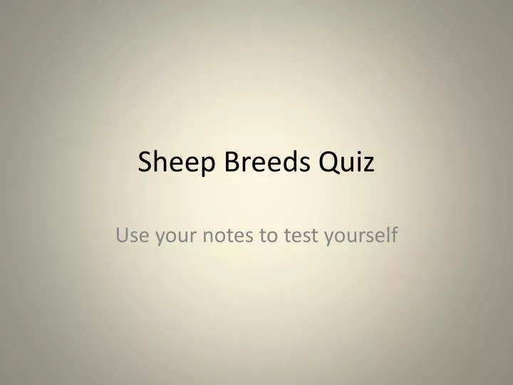 sheep breeds quiz