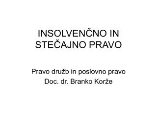 insolven no in ste ajno pravo