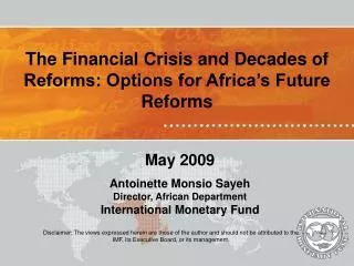 Disclaimer: The views expressed herein are those of the author and should not be attributed to the IMF, its Executive Bo