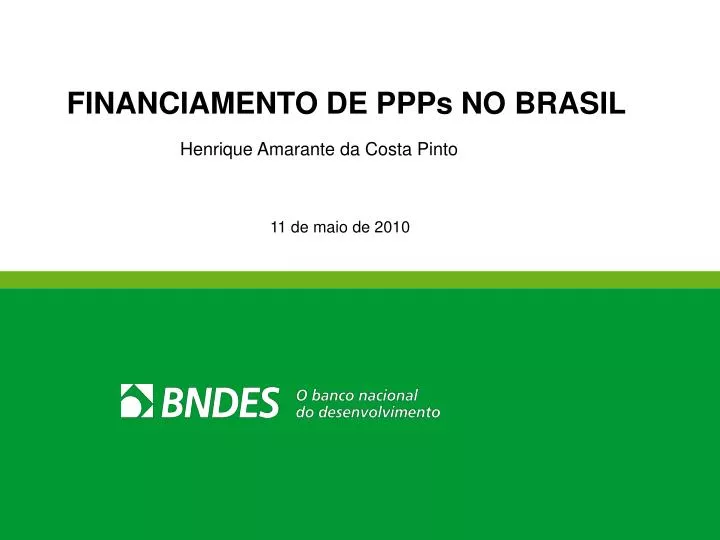 financiamento de ppps no brasil