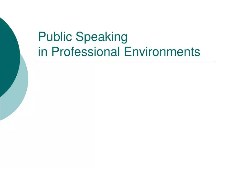 public speaking in professional environments