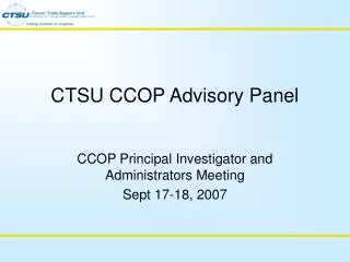 CTSU CCOP Advisory Panel