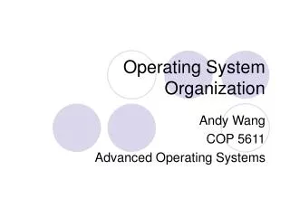 Operating System Organization
