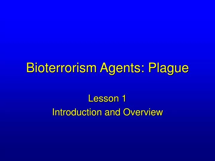 bioterrorism agents plague