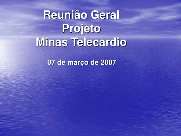 reuni o geral projeto minas telecardio