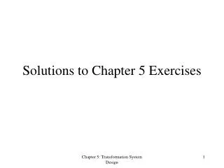 Solutions to Chapter 5 Exercises