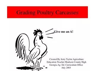 Grading Poultry Carcasses