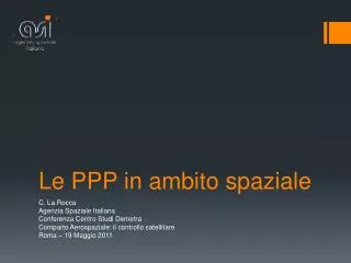 Le PPP in ambito spaziale