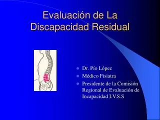 Evaluación de La Discapacidad Residual