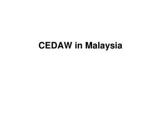 CEDAW in Malaysia