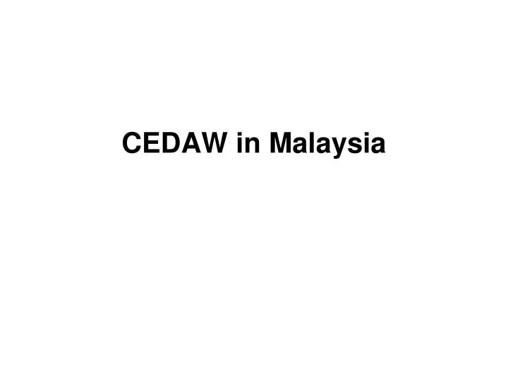 cedaw in malaysia