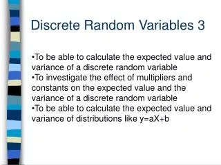 Discrete Random Variables 3