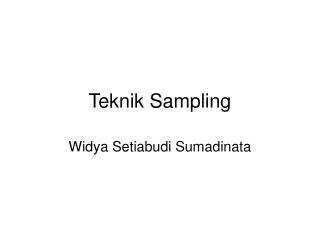 Teknik Sampling