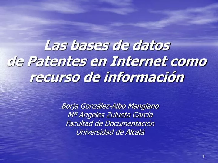 las bases de datos de patentes en internet como recurso de informaci n