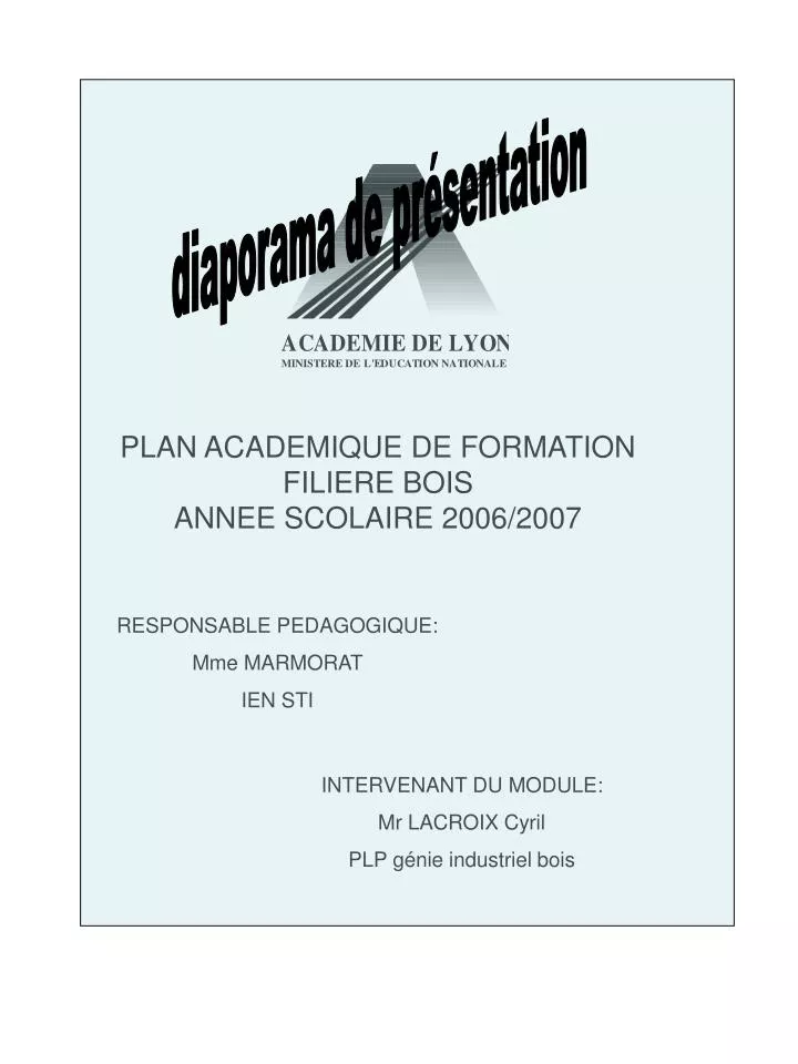 plan academique de formation filiere bois annee scolaire 2006 2007