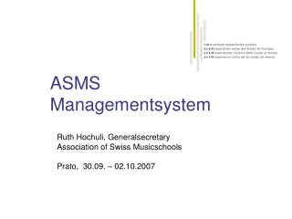 ASMS Managementsystem