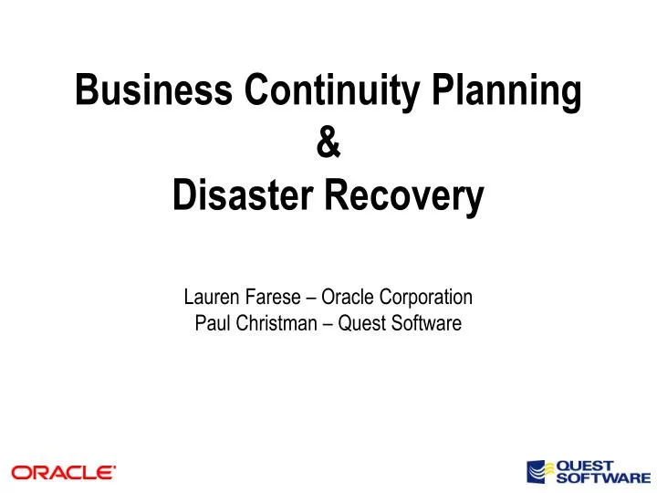 business continuity planning disaster recovery