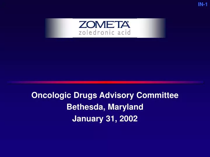 oncologic drugs advisory committee bethesda maryland january 31 2002