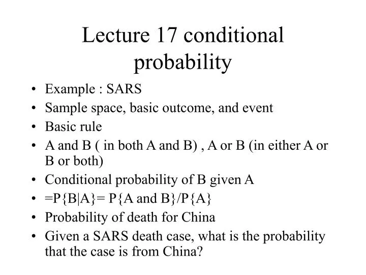 lecture 17 conditional probability