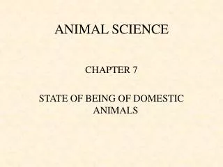 ANIMAL SCIENCE