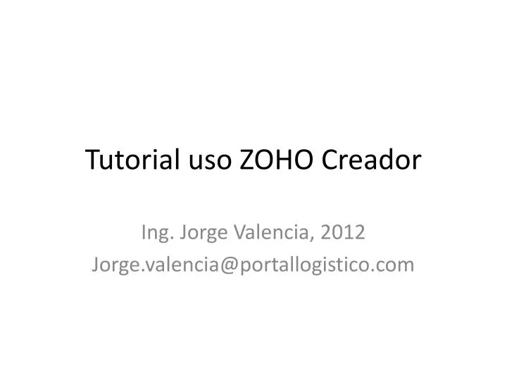 tutorial uso zoho creador