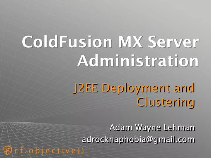 coldfusion mx server administration