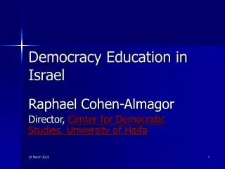 Democracy Education in Israel