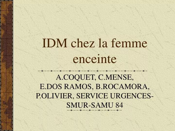 idm chez la femme enceinte