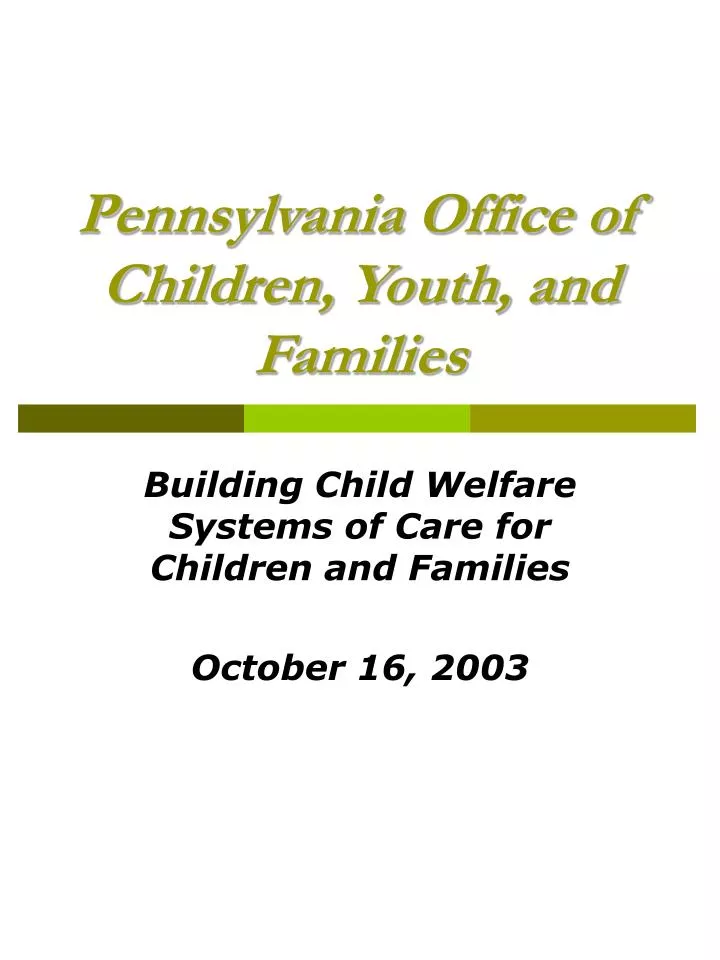 pennsylvania office of children youth and families