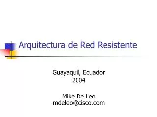 arquitectura de red resistente