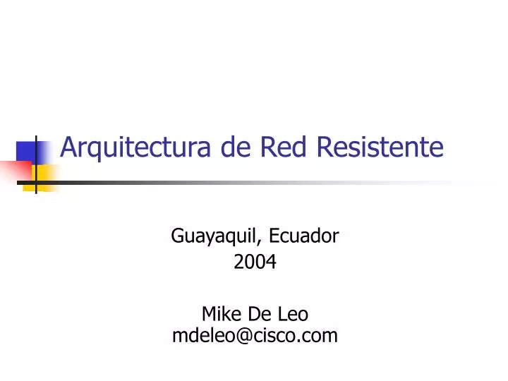 arquitectura de red resistente