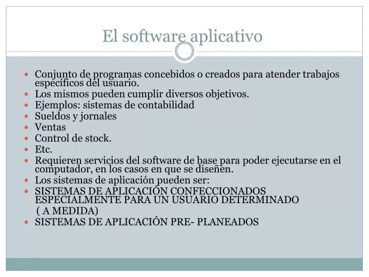 el software aplicativo