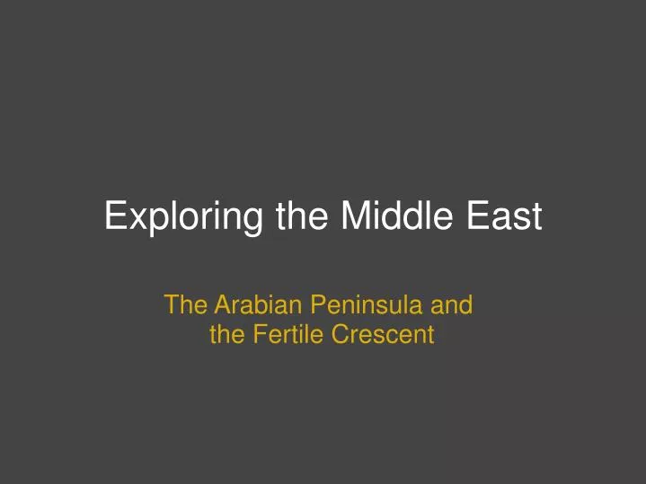 exploring the middle east