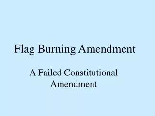 Flag Burning Amendment