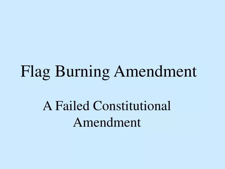 flag burning amendment