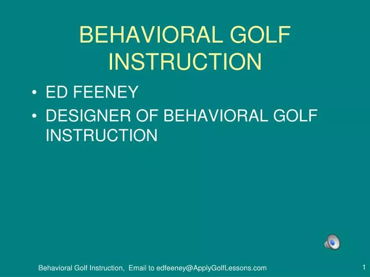behavioral golf instruction