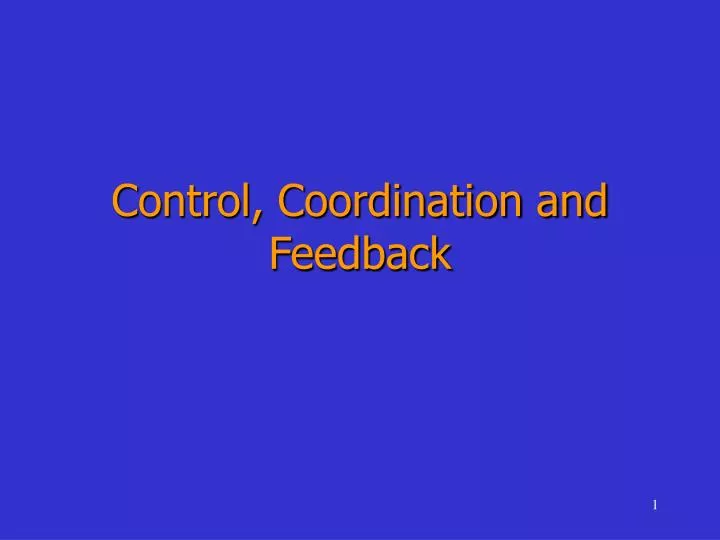 control coordination and feedback