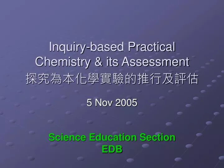 inquiry based practical chemistry its assessment
