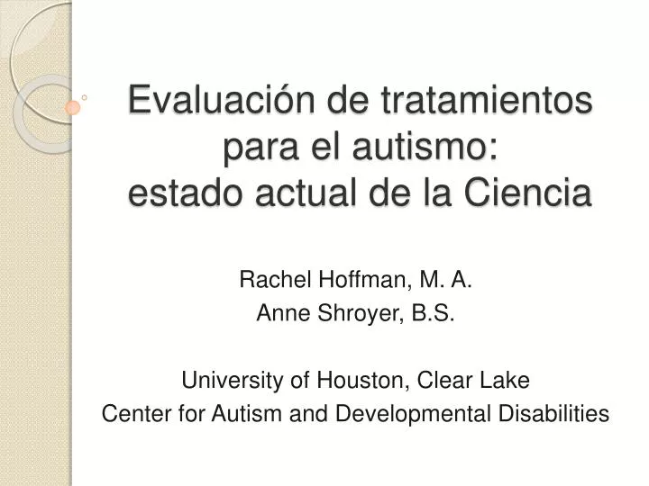 evaluaci n de tratamientos para el autismo estado actual de la ciencia