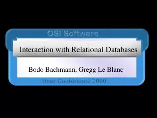 Interaction with Relational Databases