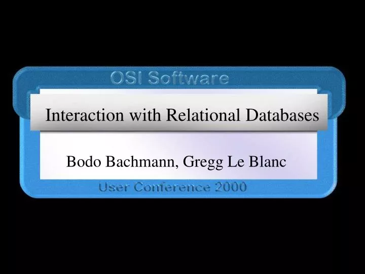 interaction with relational databases