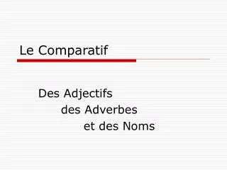 le comparatif