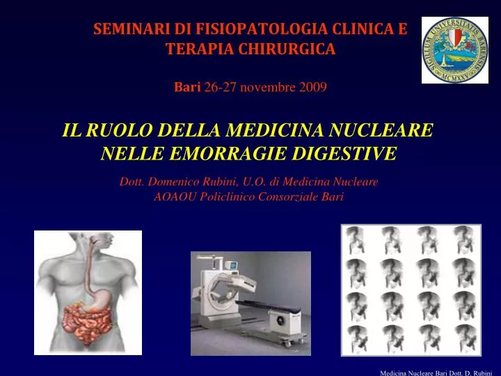 seminari di fisiopatologia clinica e terapia chirurgica bari 26 27 novembre 2009